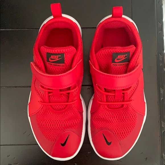 red nike velcro shoes